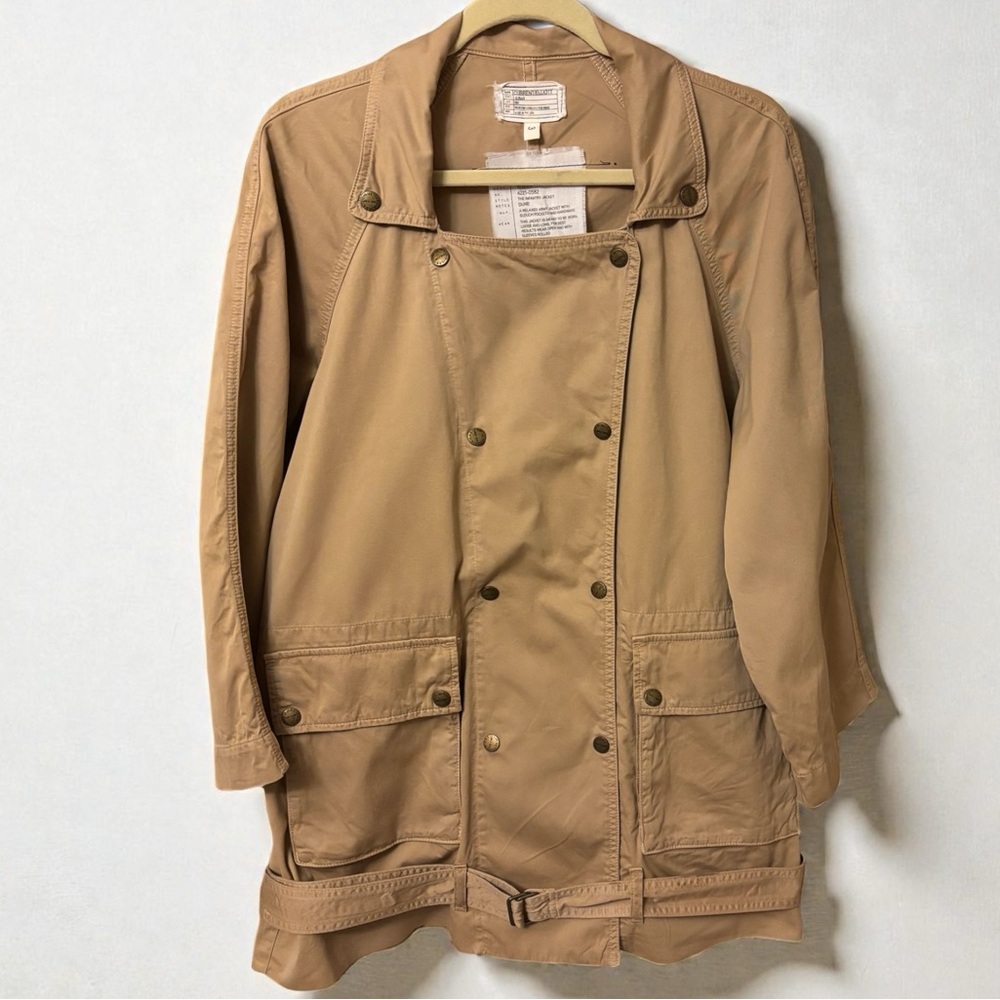 Current Elliott Women's Tan Double-Breasted Infantry Military Jacket - Picture 6 of 11